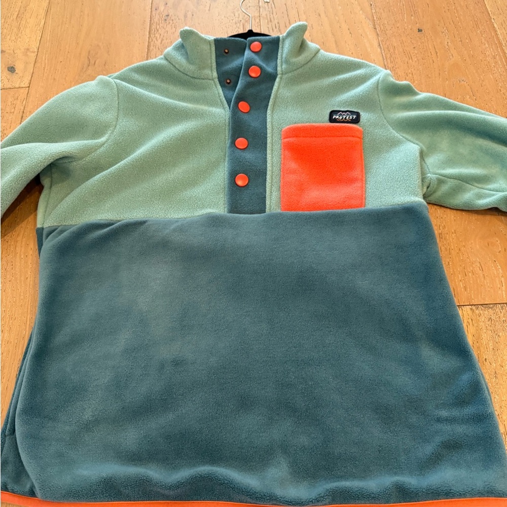 Women's Teal and Coral Ski Jacket - Picture 3 of 7